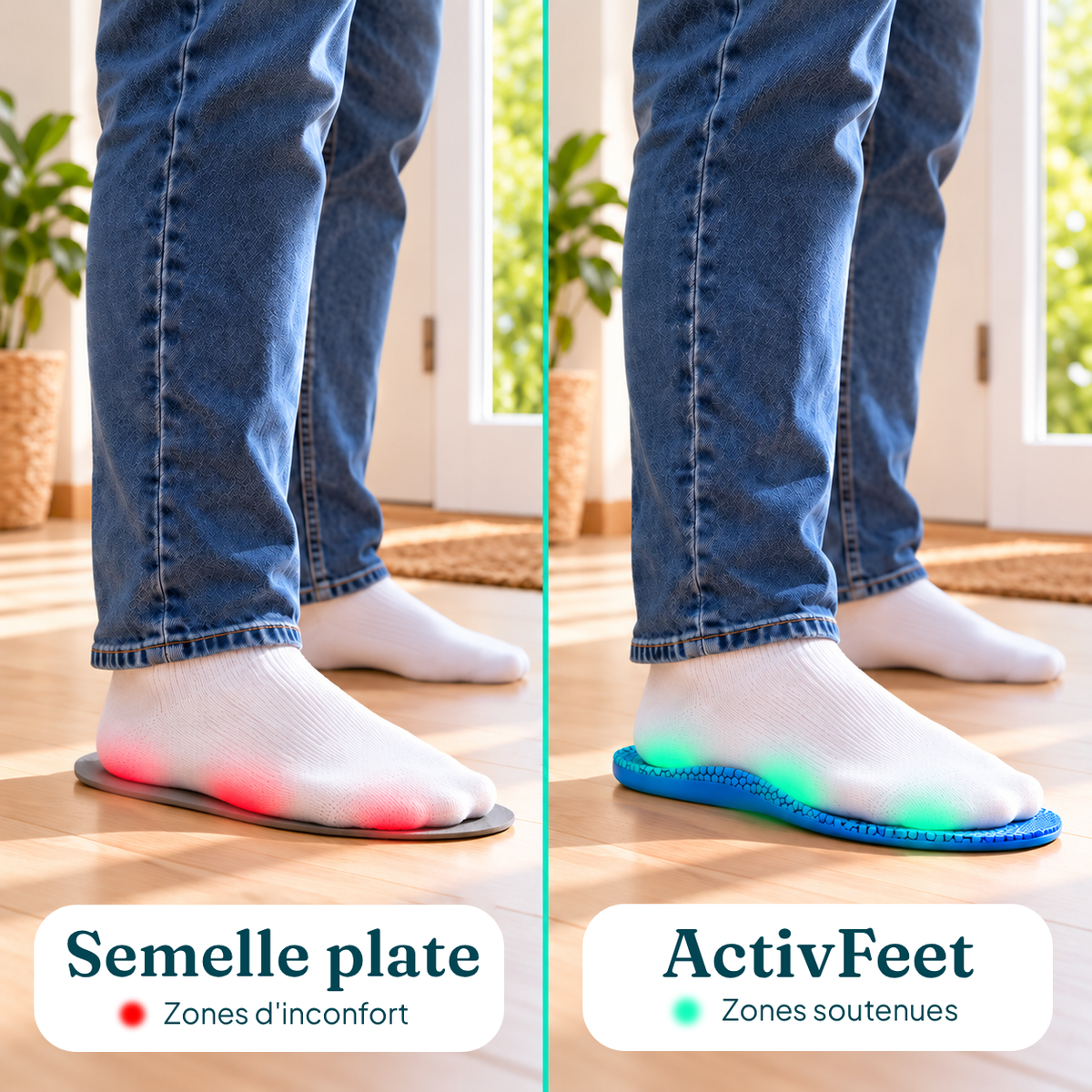 Comparaison : semelle plate et semelle ActivFeet